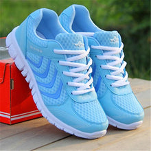 Load image into Gallery viewer, Breathable Fashion Women Sneakers White Women Casual Shoes Athletic Road Running Mesh Breathable Casual Sneakers Lace Up Comfort Sports Student Fashion Tennis Sneakers
