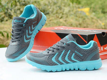Load image into Gallery viewer, Breathable Fashion Women Sneakers White Women Casual Shoes Athletic Road Running Mesh Breathable Casual Sneakers Lace Up Comfort Sports Student Fashion Tennis Sneakers
