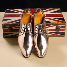 Load image into Gallery viewer, Mandotos Metallic Rose Gold Mens Dress Shoes Formal Office Footwear Classic Silhouette
