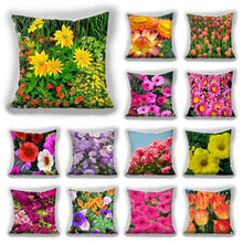 Load image into Gallery viewer, Bright Red Flower Cushion Cover Home Fashion Decoration Red Orange Pink Poppy Flowers Decorative Throw Pillow Cover Case Cushion Home Living Room Pillow Case Super Soft Short Plush Cushion Cover 45x45CM
