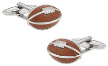 Load image into Gallery viewer, Brown Football Cufflinks
