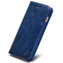 Load image into Gallery viewer, Brown Genuine Leather Flip Case For iPhone Luxury Wallet Card Cover For iPhone 14 13 Leather iPhone Case Kickstand Card Holder Flip Leather Wallet Phone Case
