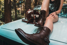 Load image into Gallery viewer, Brown Leather Victorian Ankle Boots
