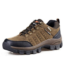 Load image into Gallery viewer, Brown Men's Wear-Resistant Sports Shoes Outdoor Hiking Shoes Training Solid Color Men's Shoe Low Top Waterproof Hiking Shoes Outdoor Lightweight Walking Shoes
