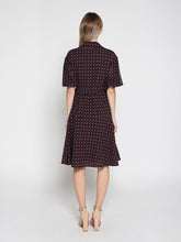 Load image into Gallery viewer, Brown polka dot wrap dress
