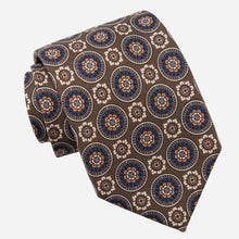 Load image into Gallery viewer, La Vigna - Printed Wool &amp; Silk Tie - Brown
