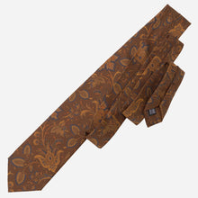 Load image into Gallery viewer, Borromeo - Printed Madder Silk Tie - Pecan Brown
