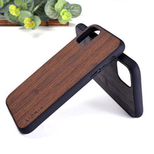 Load image into Gallery viewer, Brown Simple Easy Grip Wooden Design Slim Case for iPhone 11 14 12 13 Pro XS Max x XR mini SE2 SE 7 6 8 6s Plus Cover Wood Bamboo Pattern Leather Vintage Case
