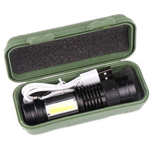 Load image into Gallery viewer, Built in battery XP-G Q5 Zoom Focus Mini led Flashlight Torch Lamp Lantern 2000 Lumen Adjustable Penlight Waterproof T6 light  Focus IP65 Water-Resistant Portable for Indoor and Outdoor Camping Hiking
