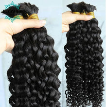 Load image into Gallery viewer, Burmese Boho Braids - Double Drawn Curly Bulk Human Hair Extensions for Braiding - 3 Bundles
