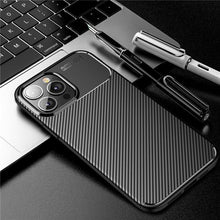 Load image into Gallery viewer, Business Black Shockproof Shock Absorption Soft Slim Bumper Fashion Non-Slip Anti Scratch Protective Phone Case For iPhone 12 Pro Max Case For iPhone 14 Plus 13 Mini 11 X XR XS Max 7 8 6 6S Soft Silicone Protective Phone Cover
