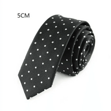 Load image into Gallery viewer, Business Black Skinny Ties Polyester Silk Necktie For Men Washable Formal Office Simple Design Necties Solid Color Skinny Tie Slim Necktie For Men
