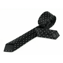 Load image into Gallery viewer, Business Black Skinny Ties Polyester Silk Necktie For Men Washable Formal Office Simple Design Necties Solid Color Skinny Tie Slim Necktie For Men
