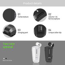 Load image into Gallery viewer, Business Black Wireless Bluetooth Collar Clip Headset Sport Driver Vibration Earphone Clip Bluetooth MP3 Player Sports Headphones Wireless Wearable Music Player For Running Gym
