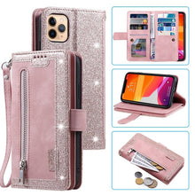 Load image into Gallery viewer, Business Blue New Cards Flip Leather Case For iPhone 14 13 12 11 Pro Max 10 X 6 6s 7 8 Plus XR XS Max Multifunctional Wallet Phone Case  Multi-Card Wallet Leather iphone Case
