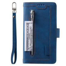 Load image into Gallery viewer, Business Blue New Cards Flip Leather Case For iPhone 14 13 12 11 Pro Max 10 X 6 6s 7 8 Plus XR XS Max Multifunctional Wallet Phone Case  Multi-Card Wallet Leather iphone Case
