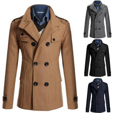 Load image into Gallery viewer, Business Classic Men Jackets Black Men Jackets Overcoat Simple Male Trench Coats Casual Winter Suit Classic Vintage Coat Comfortable Lightweight Soft Man Outdoor Jacket With Long Sleeve
