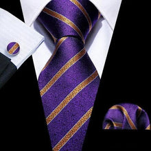 Load image into Gallery viewer, Business Luxury Men Silk Necktie Fashion Tie Sets For Men Wedding Party Wear Elegant Neck Tie Design For Men Soft Business Casual Suit Neckties

