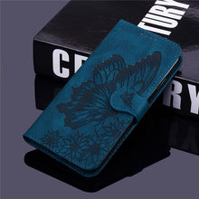 Load image into Gallery viewer, Butterfly Leather Flip Cover For iPhone 14  X XS XR 13 12 11 Pro Max 12 MINI Phone Wallet Case PU Leather Wallet Case Butterfly Flower Pattern Design Magnetic Flip Case Shockproof Protective Cover

