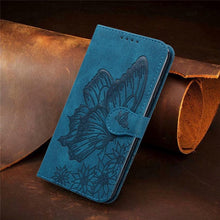 Load image into Gallery viewer, Butterfly Leather Flip Cover For iPhone 14  X XS XR 13 12 11 Pro Max 12 MINI Phone Wallet Case PU Leather Wallet Case Butterfly Flower Pattern Design Magnetic Flip Case Shockproof Protective Cover
