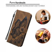 Load image into Gallery viewer, Butterfly Leather Flip Cover For Xiaomi Mi11 Redmi Note 9T 9 9A 9S 8 Pro 8A POCO X3 NFC M3 F3 10 Pro Lite Phone Wallet Book Case Retro Leather Flip Magnetic Mobile Phone Case
