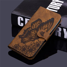 Load image into Gallery viewer, Butterfly Leather Flip Cover For Xiaomi Mi11 Redmi Note 9T 9 9A 9S 8 Pro 8A POCO X3 NFC M3 F3 10 Pro Lite Phone Wallet Book Case Retro Leather Flip Magnetic Mobile Phone Case
