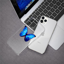 Load image into Gallery viewer, Butterfly Soft Clear Protection Case For iPhone Soft Cover For iPhone 11 12 13 14 Pro Max Mini Crystal Clear Cute Shockproof Slim Fit Bumper Protective Cover Colorful Butterfly Design Case For Girls
