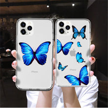 Load image into Gallery viewer, Butterfly Soft Clear Protection Case For iPhone Soft Cover For iPhone 11 12 13 14 Pro Max Mini Crystal Clear Cute Shockproof Slim Fit Bumper Protective Cover Colorful Butterfly Design Case For Girls
