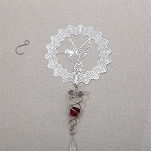 Load image into Gallery viewer, Butterfly Wind Spinner Hanging With Gazing Ball Spiral Tail 3D Metal Rotating Outdoor Stainless Steel Butterfly Metal Wind Chime Christmas Pendant Hanging Spiral Wind-chimes Garden Yard Home Decor
