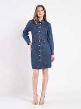 Load image into Gallery viewer, Button-Down Denim Shirt Dress
