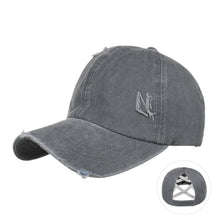 Load image into Gallery viewer, Washed Distressed Ponytail Baseball Cap
