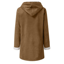 Load image into Gallery viewer, Sherpa-Lined Duffle Toggle Jacket with Hood — Warm Hooded Fleece Coat
