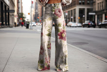 Load image into Gallery viewer, Women's Printed Flare Pants – Mid-Waist Full Length Plus Size
