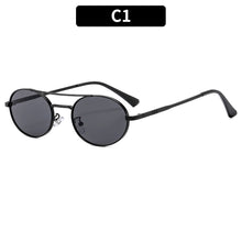 Load image into Gallery viewer, Retro Oval Dual-Beam Metal Sunglasses | UV Protection
