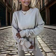 Load image into Gallery viewer, Women’s Solid Color 2-Piece Tracksuit — Crewneck Sweatshirt
