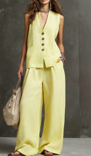 Load image into Gallery viewer, Women's Linen Sleeveless Vest &amp; Wide-Leg Pants Two-Piece Set
