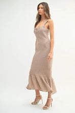 Load image into Gallery viewer, Ruffled Hem Sleeveless Crochet Knit Midi Dress For Women – Crochet Knit Dress, Ruffled Hem Dress, Sleeveless Midi Dress, Summer Dress, Elegant Knit Dress
