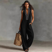 Load image into Gallery viewer, Women’s Simple Linen-Blend Sleeveless Jumpsuit
