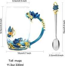 Load image into Gallery viewer, Handmade Enamel Teacup Set with Floral &amp; Butterfly Design — The Perfect Gift for Tea Lovers

