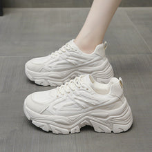Load image into Gallery viewer, Thick-Bottom Breathable White Shoes for Women — Stylish &amp; Cushioned
