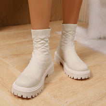 Load image into Gallery viewer, Women's Sporty Sock Ankle Boots – Height-Increasing Square Heel
