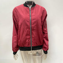 Load image into Gallery viewer, Minimalist Color-Block Stand-Collar Zip Jacket
