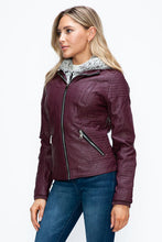 Load image into Gallery viewer, Women Warm Sleek Dual-Zipper Layered Jacket with Cozy Fuzzy Hood Urban Chic &amp; Comfortable Jacket
