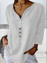 Load image into Gallery viewer, Modern Notched-Collar Button-Down Shirt – Relaxed Chic Staple
