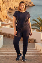 Load image into Gallery viewer, Women's Rolled-Cuff Short-Sleeve T-Shirt &amp; Cropped Drawstring Jogger Set
