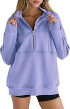 Load image into Gallery viewer, Women’s Half Zip Fleece Sweatshirt
