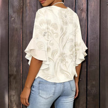 Load image into Gallery viewer, Women's 3D Print Ruffle Sleeve Loose Top – Elegant Urban Style S–2XL
