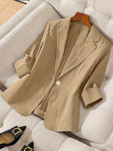 Load image into Gallery viewer, Women's Three-Quarter Sleeve Single-Button Casual Blazer
