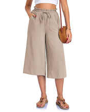 Load image into Gallery viewer, Women’s Elastic Cropped Wide-Leg Pants
