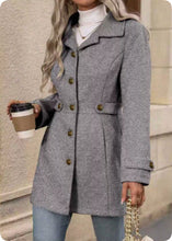 Load image into Gallery viewer, Women’s Elegant Woolen Coat – Medium-Length Lapel Slim Fit Winter Coat
